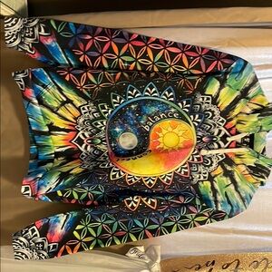 Colorful Electro Theeads Hoodie with Cosmic Design